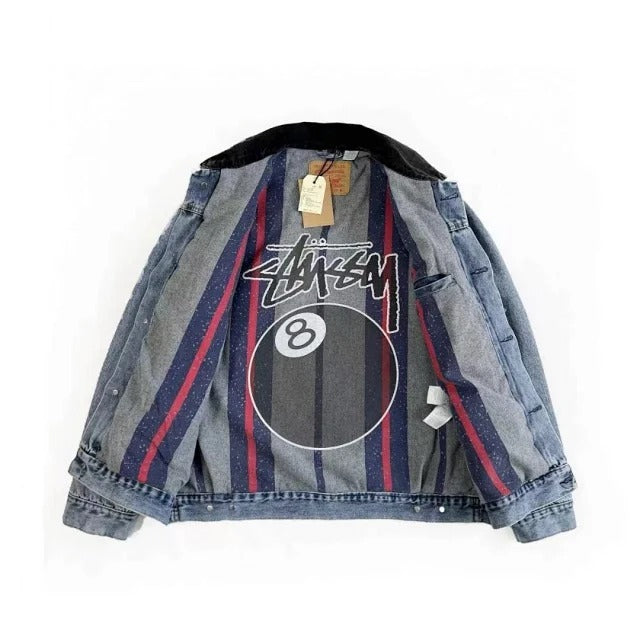 Stussy x Levi's Embossed Praglad Trucker Jacket - Rugged-Blue