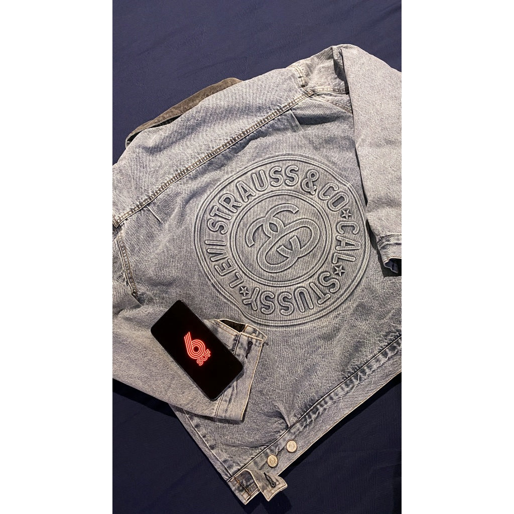 Stussy x Levi's Embossed Praglad Trucker Jacket - Rugged-Blue