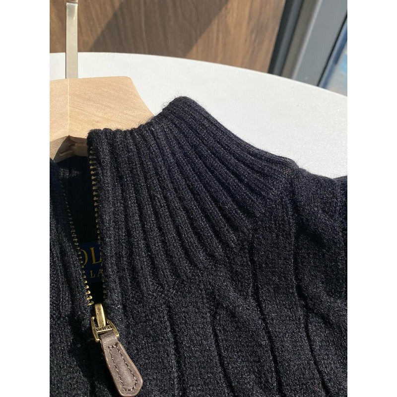 RL Cable-Knit Cotton Full-Zip Jumper