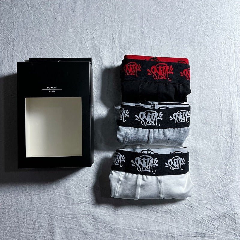 Syna World 3 Pack Boxer Briefs - Black/ Grey/ White