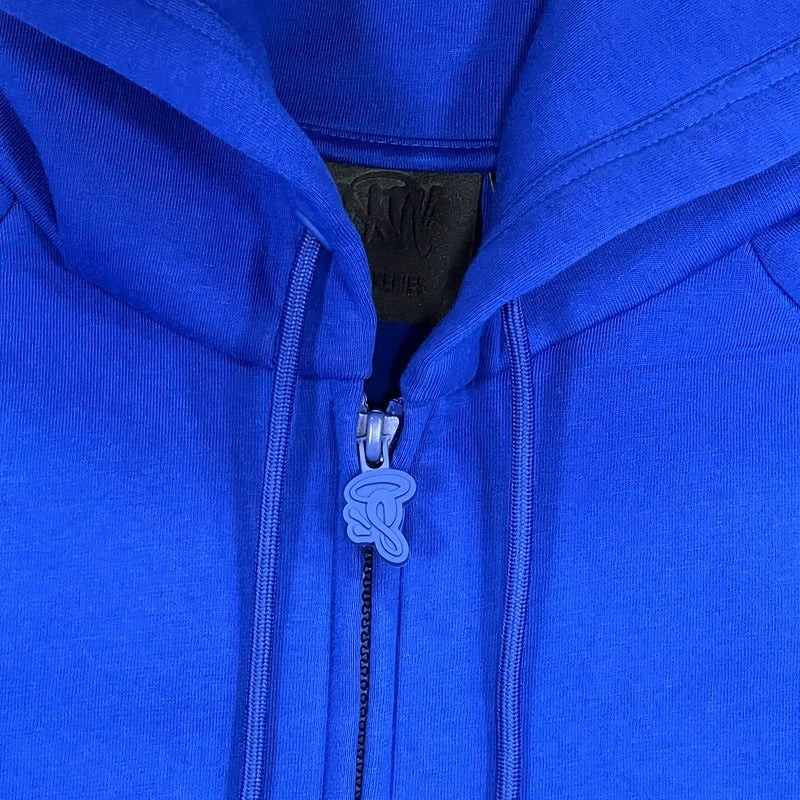 Syna World - Neoprene Embossed Zip Hoodie Blue