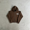 Corteiz Island Puff Print Zip Hoodie & Pants Set - Brown