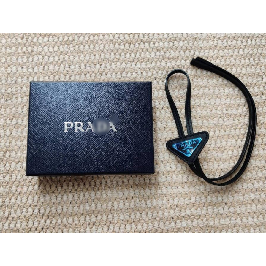 PRA Black Saffiano Leather Bolo Tie