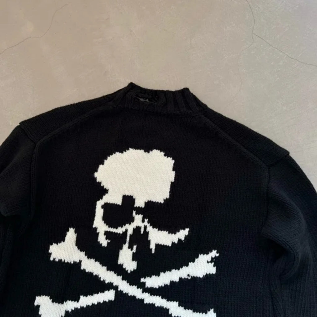 MASTERMIND WORLD Japan Distressed Big Scull Knit Sweater