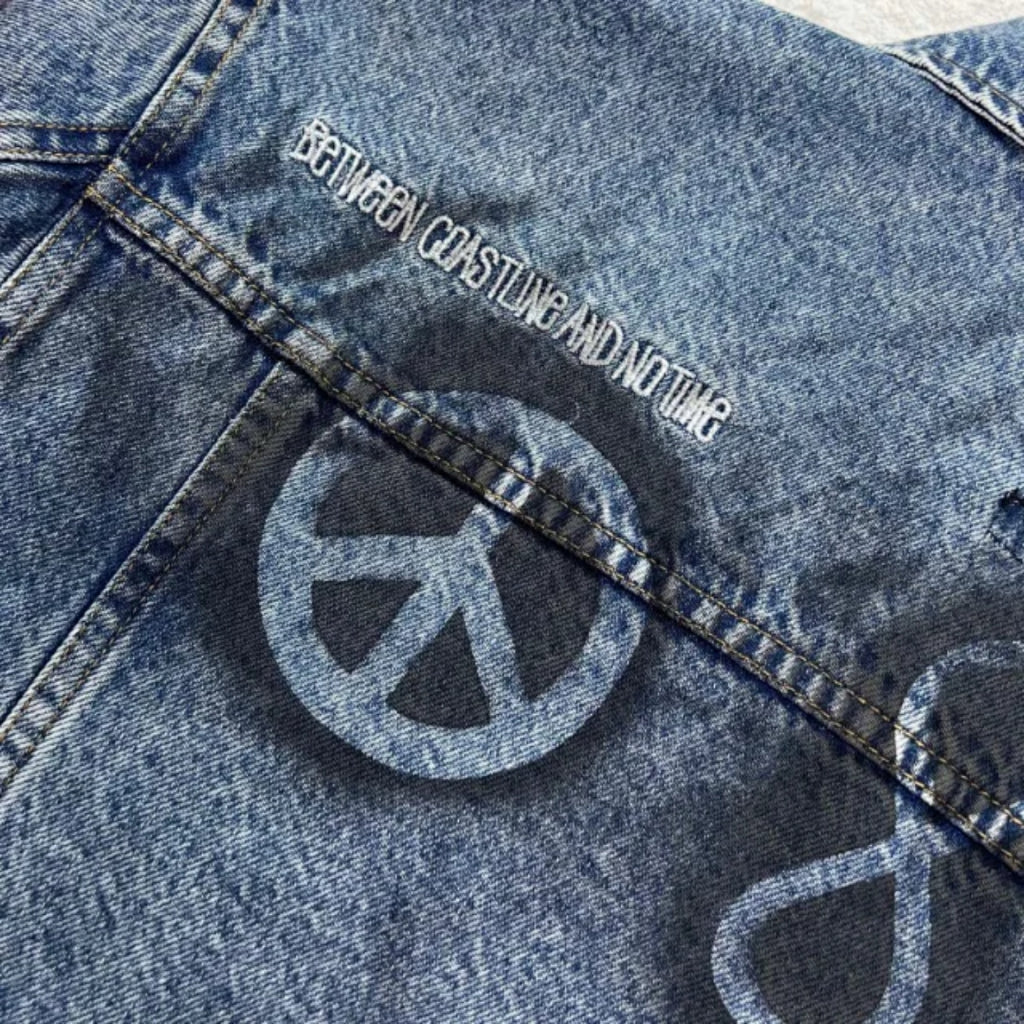 Stussy x Dries Van Noten Hand-Stencilled Denim Jacket 'Washed Blue'