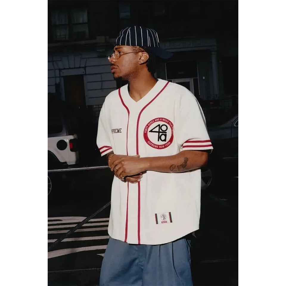 Supreme x 40 Acres Twill Baseball Jersey