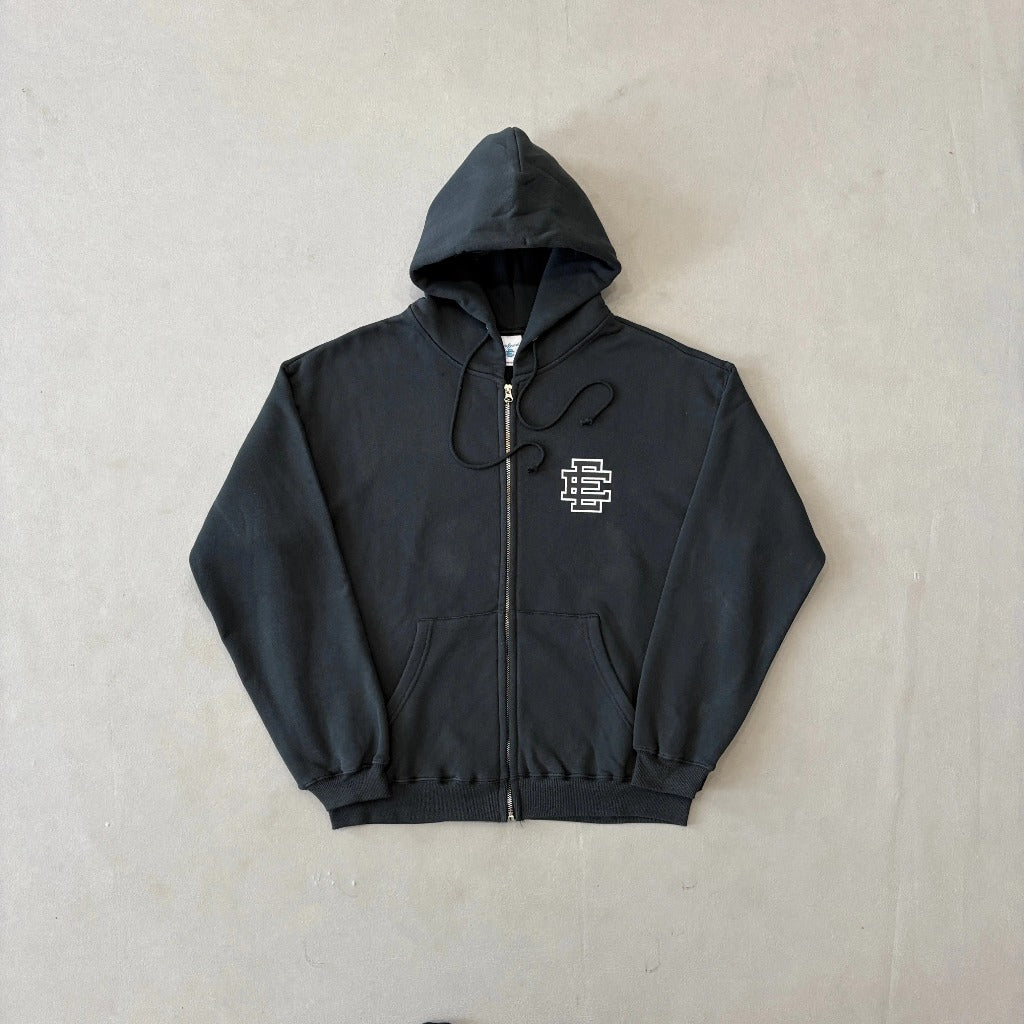 Eric Emanuel EE Basic Zip Up Hoodie (FW24) - Black/White/Black