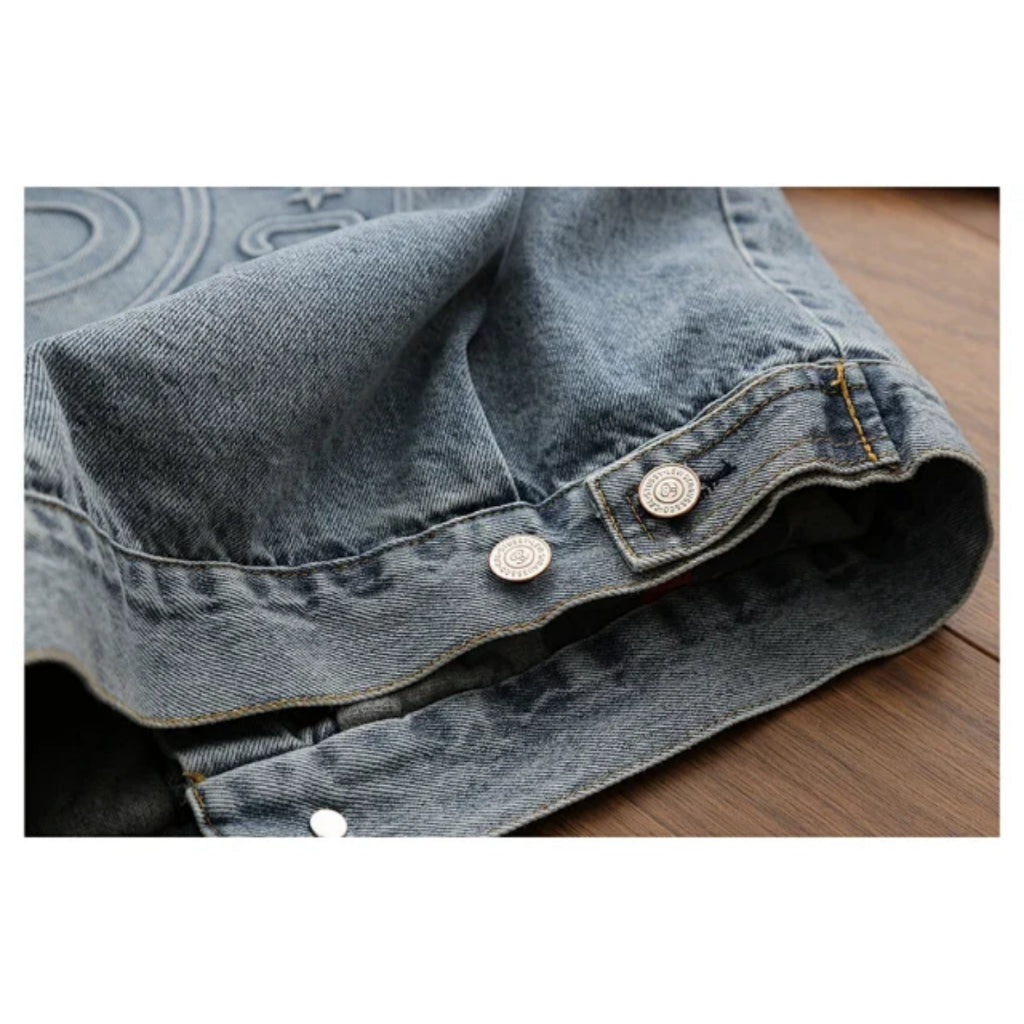 Stussy x Levi's Embossed Praglad Trucker Jacket - Rugged-Blue