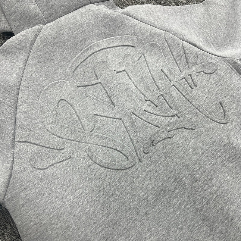 Syna World - Neoprene Embossed Zip Hoodie Grey