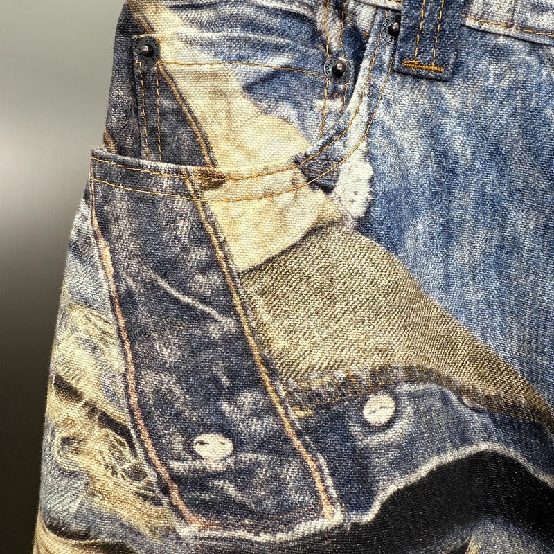 Acne Studios - 2023M [Super Baggy fit jeans] - trompe l'oeil 3D Print - Torn Scribble