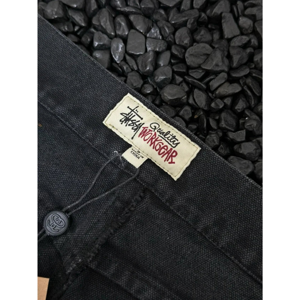 Stussy 8 Ball Wide Leg Washed Jeans Black