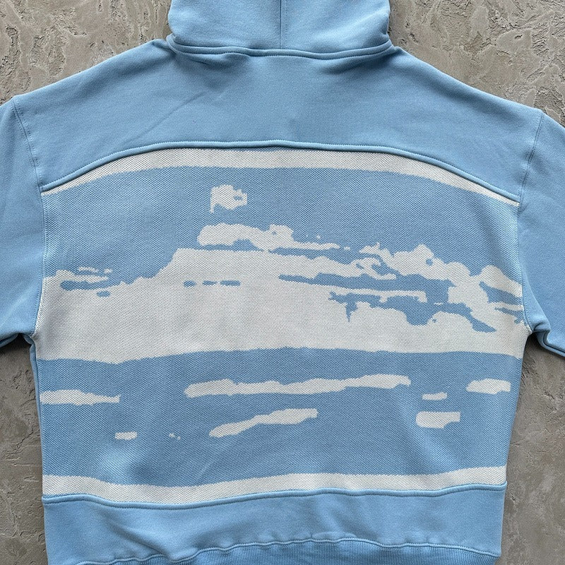 HYBRID JACQUARD KNIT ALCATRAZ ZIP HOODIE - Corteiz