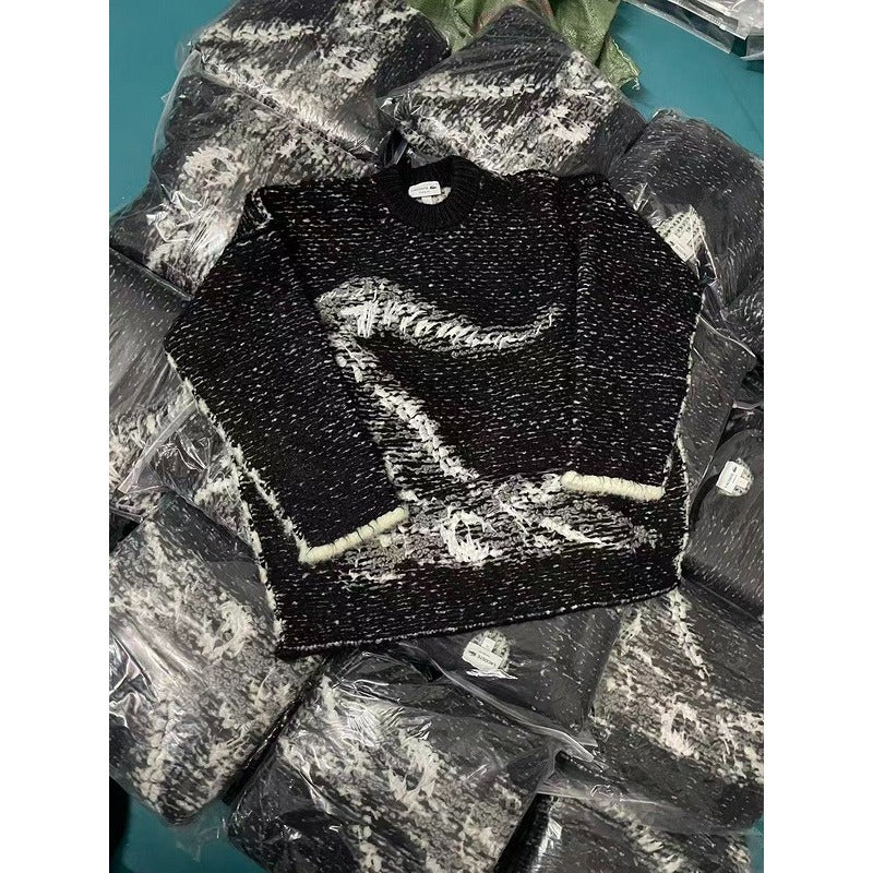 L*coste Javier oversized logo intarsia knit jumper