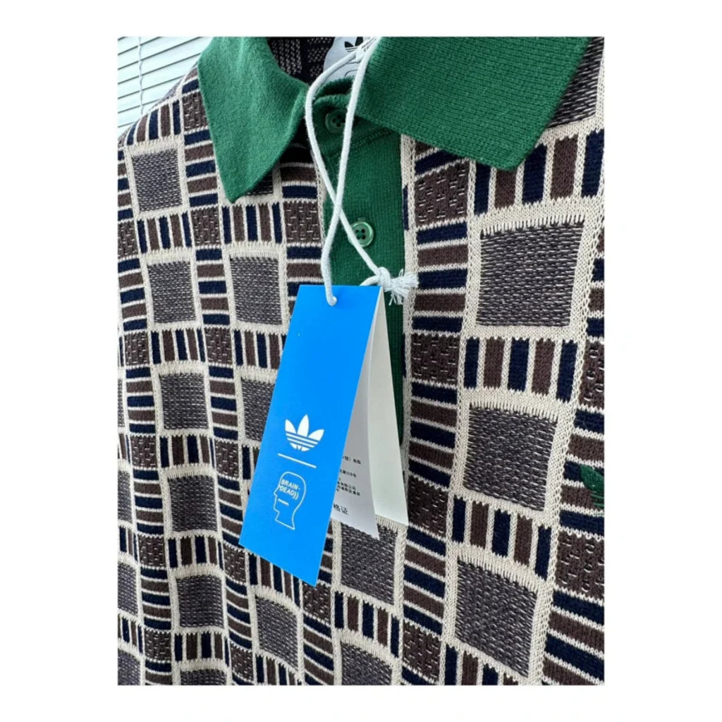 adidas x Brain Dead patterned-jacquard polo shirt