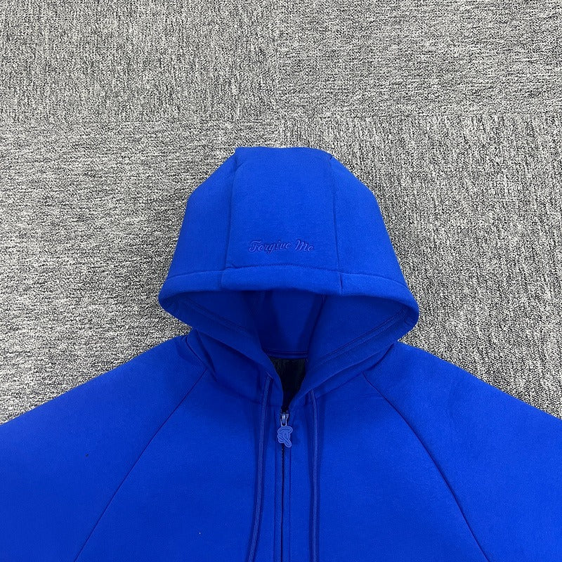 Syna World - Neoprene Embossed Zip Hoodie Blue