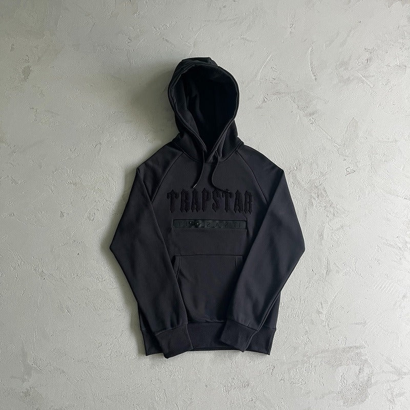 Trapstar Hoodie & Pants Set - Decoding chenille 2.0 All Black