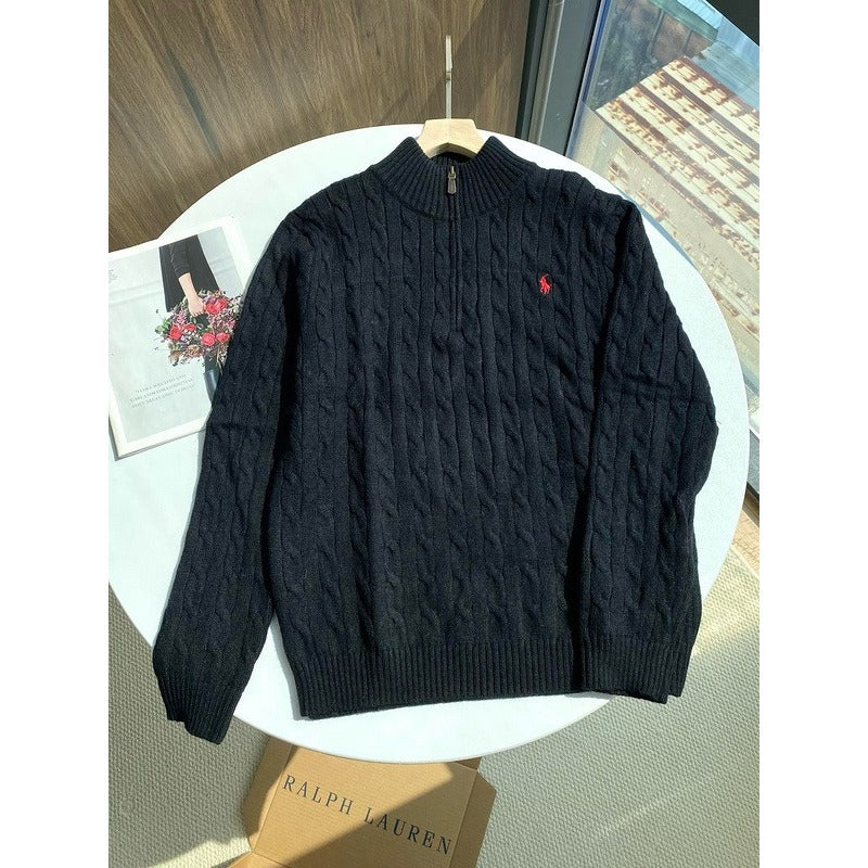 RL Cable-Knit Cotton Full-Zip Jumper