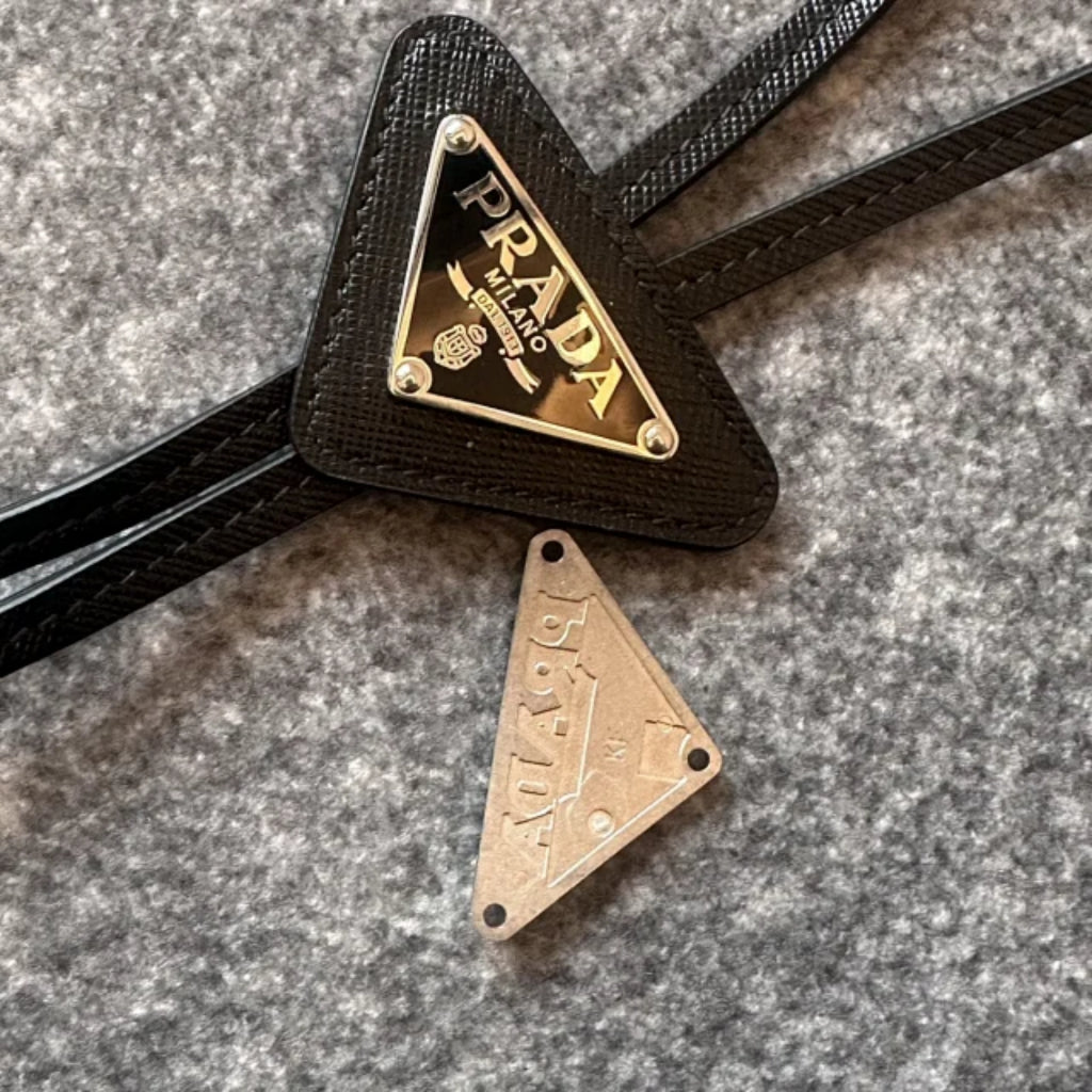 PRA Black Saffiano Leather Bolo Tie