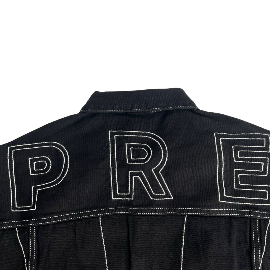Supreme. Radial Embroidered Denim Trucker Jacket - Black