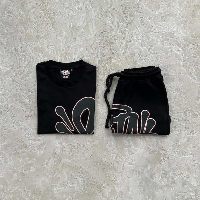 Syna World Syna Logo Tee & Shorts Set - Black/Rose Gold (Can't Rush Greatness)