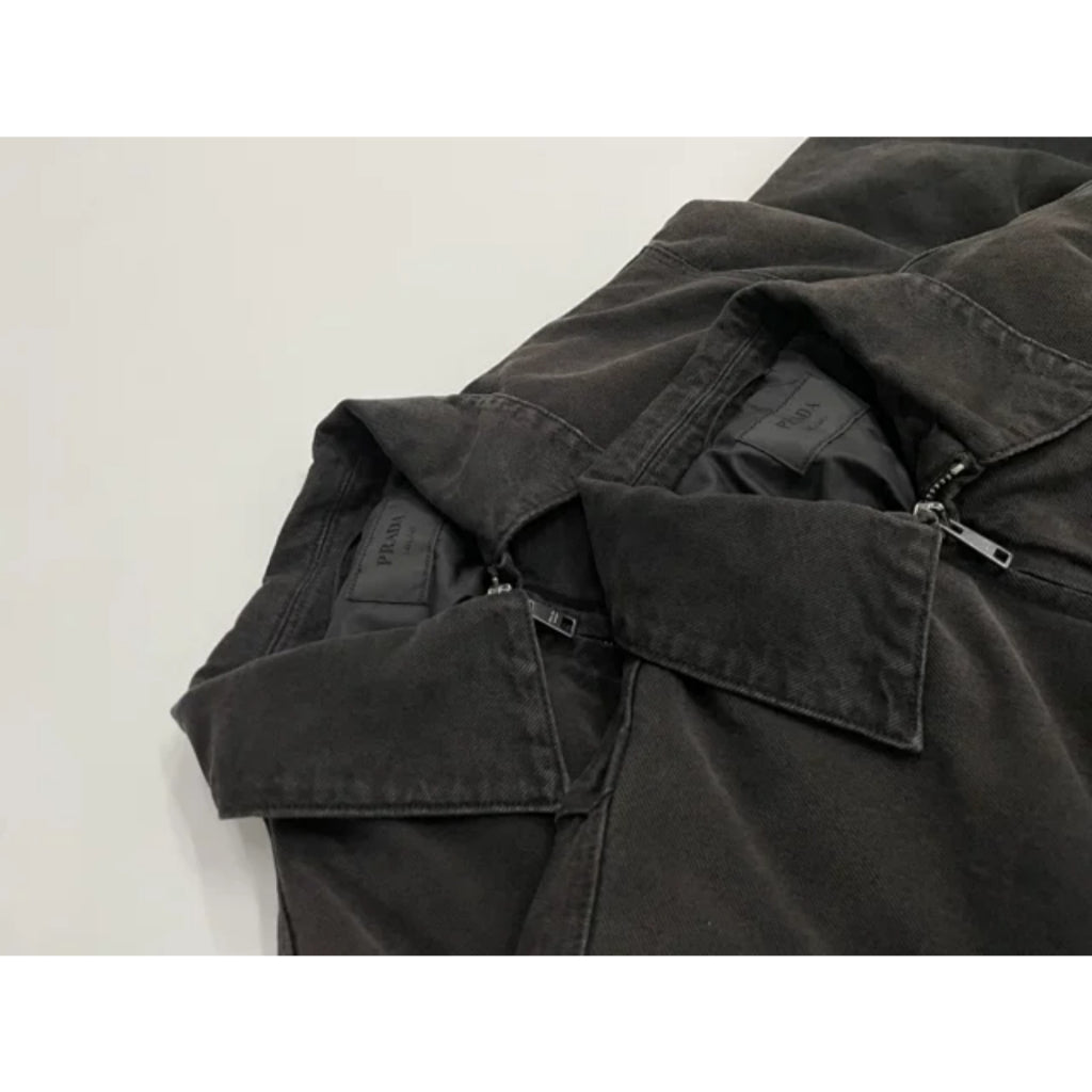 PRD Brand-plaque Padded Denim Jacket (J97)