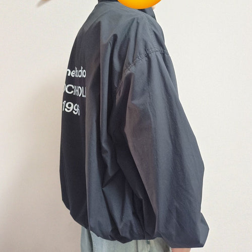Acne Studios Logo Cotton Poplin Zipper Jacket Black