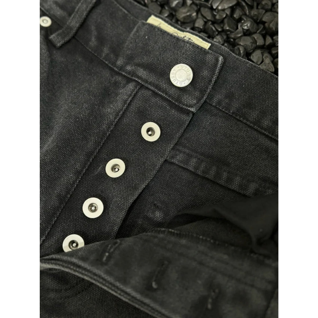 Stussy 8 Ball Wide Leg Washed Jeans Black