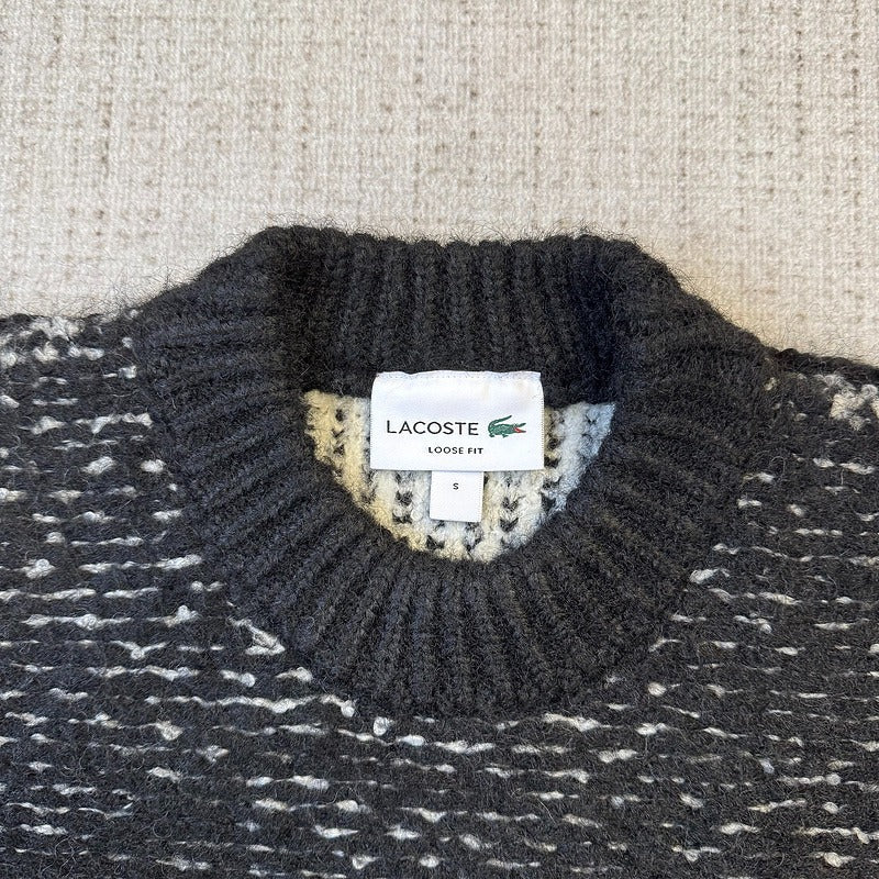 L*coste Javier oversized logo intarsia knit jumper