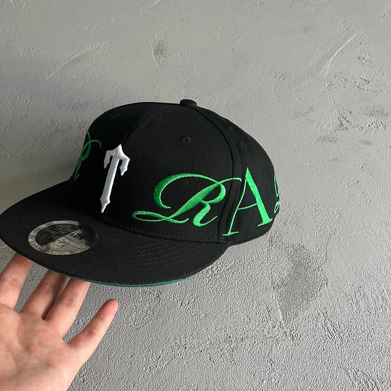 Trapstar Script Fitted Cap - Black/Green