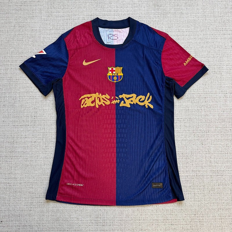Cactus Jack x FC Barcelona x Travis Scott Limited Edition Match Home 2024/25 Jersey - Blue/Scarlet