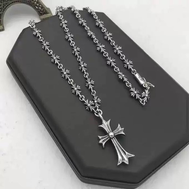 Chrome Hearts Silver Cross Necklace