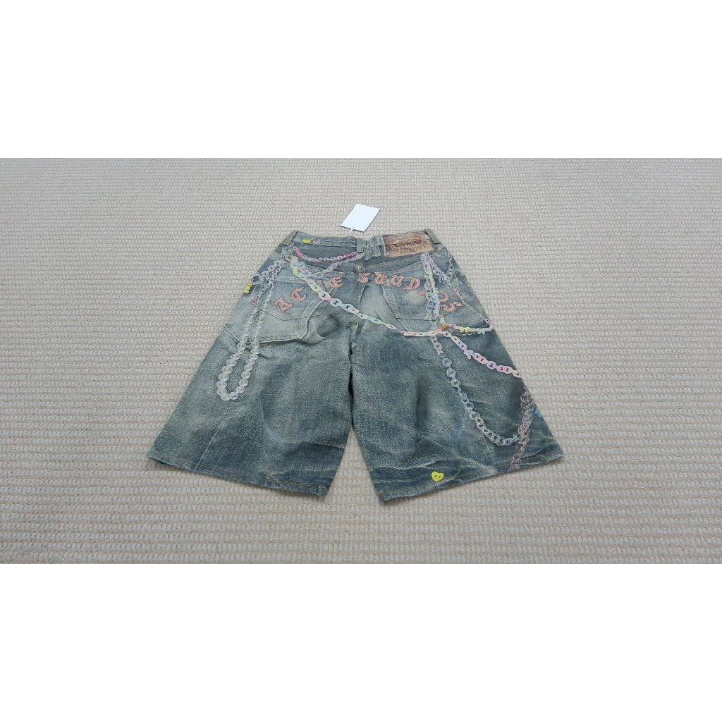 Acne Studios 'Digital Candy Keychain' Denim Jorts