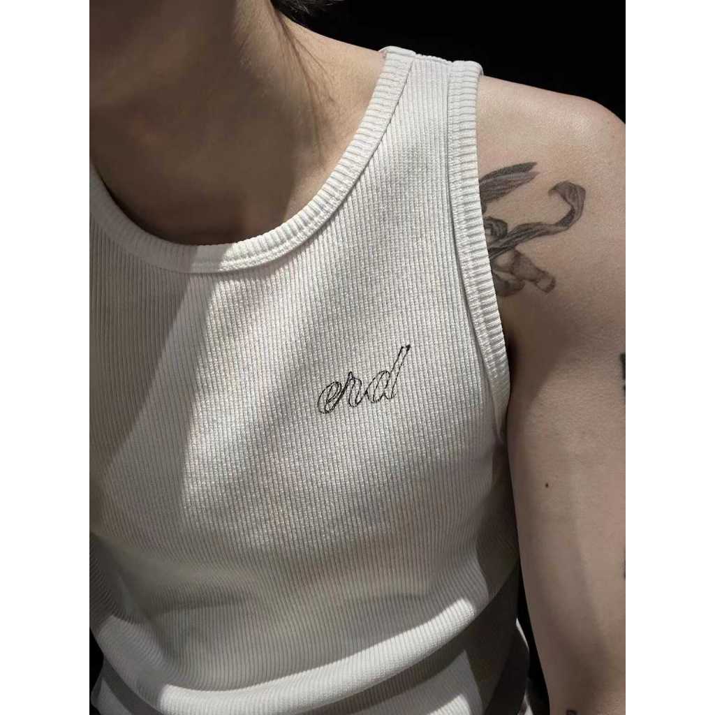 enfants.riches.deprimes ERD White Ribbed Tank Top