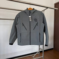 mertra - Monogram Shell Jacket (Grey) - Water Reactive Monogram Pattern Effect