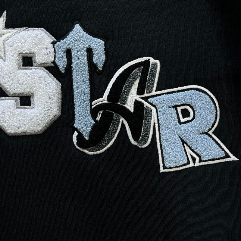 Trapstar Wildcard chenille Hoodie Tracksuit - Black Blue Edition