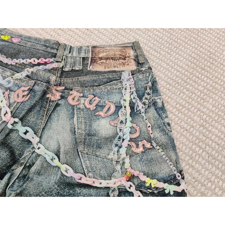 Acne Studios 'Digital Candy Keychain' Denim Jorts