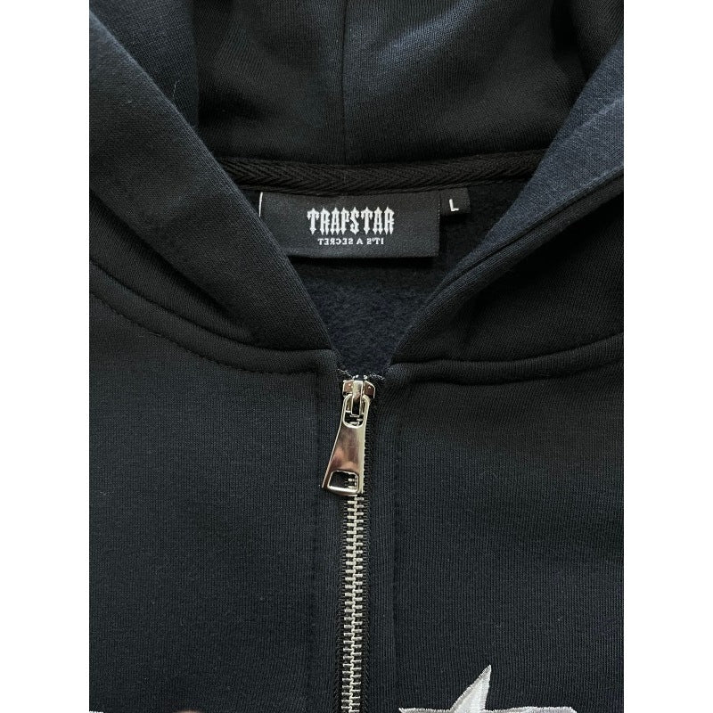 Trapstar Wildcard chenille Hoodie Tracksuit - Black Blue Edition