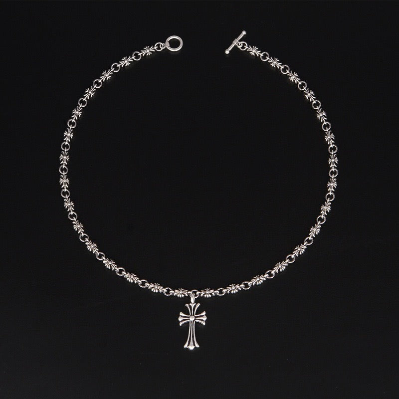 Chrome Hearts Silver Cross Necklace