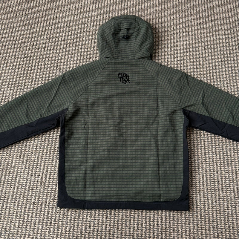 mertra - Asymmetrical Plaid Softshell Jacket [GREEN/BLUE]