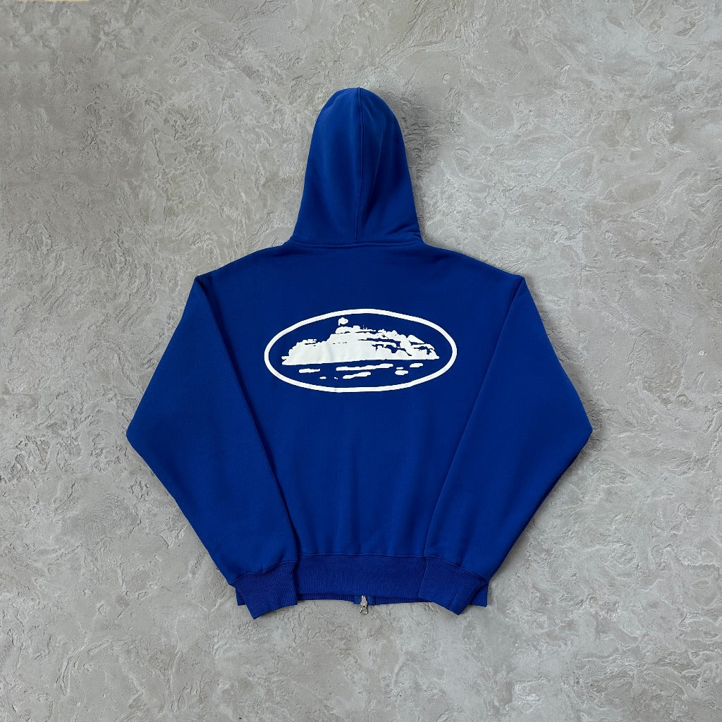 ISLAND PUFF PRINT ZIP HOODIE [GULLY GREY/BLACK/BABY BLUE/DARK BLUE/DARK GREEN/WASHED ROYAL/OFF WHITE] - Corteiz - Corteiz