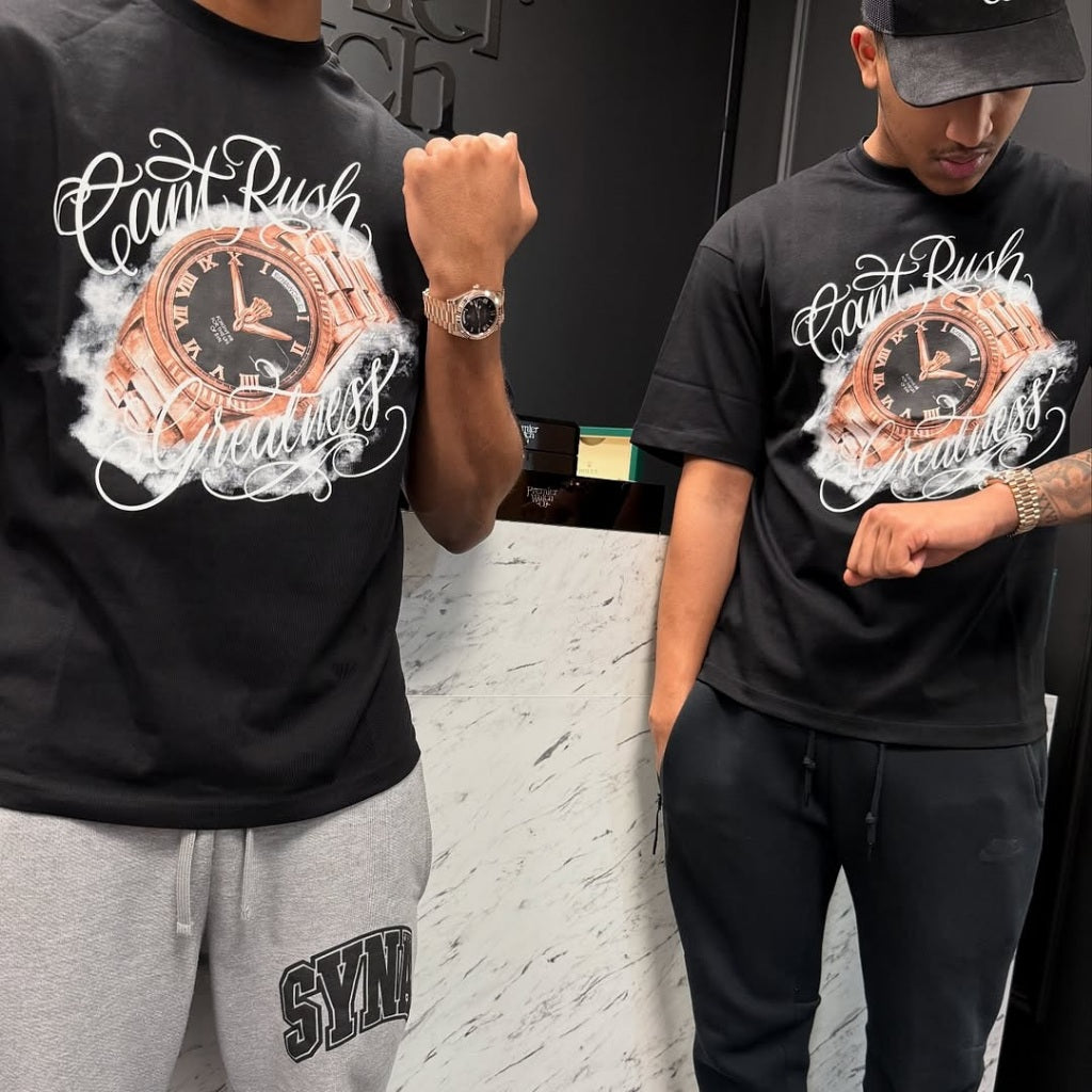 Syna Can't Rush Greatness Watch Tee - Black