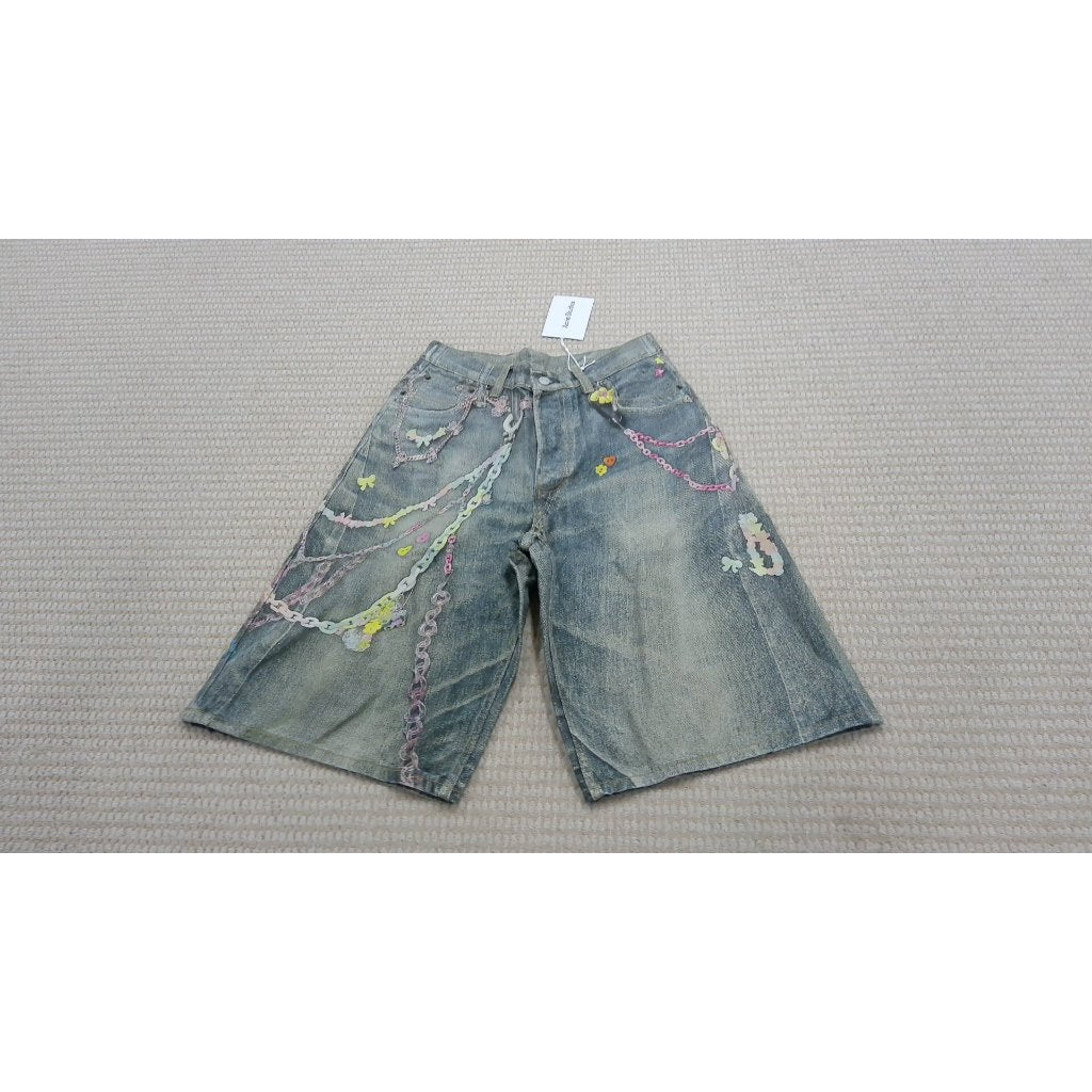Acne Studios 'Digital Candy Keychain' Denim Jorts