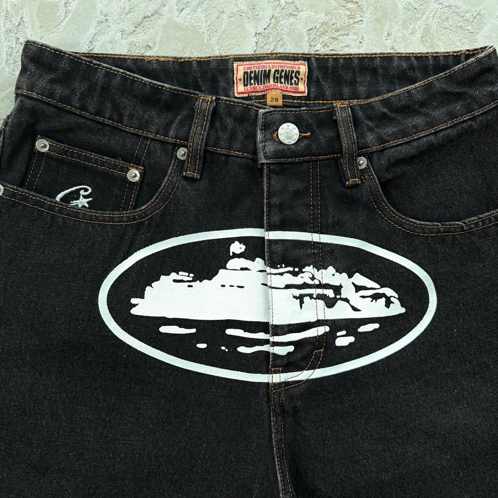 Baggy Denim Shorts - Corteiz [STONEWASH/WASHED BLACK]