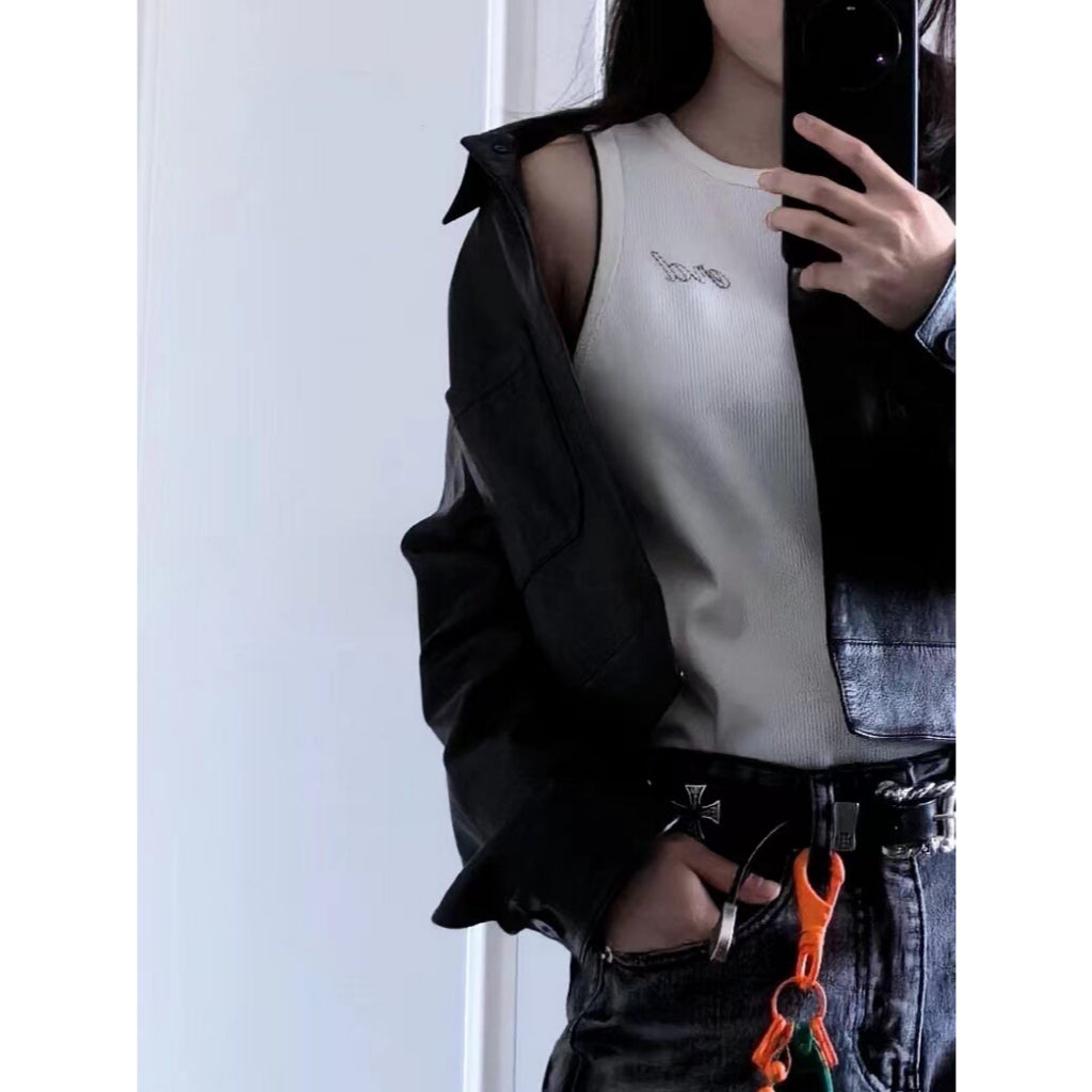 enfants.riches.deprimes ERD White Ribbed Tank Top