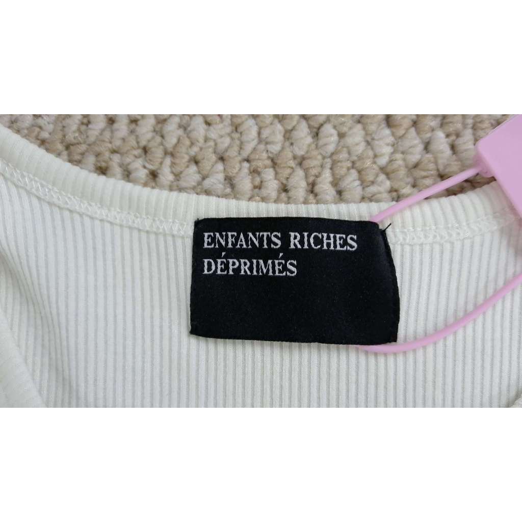enfants.riches.deprimes ERD White Ribbed Tank Top