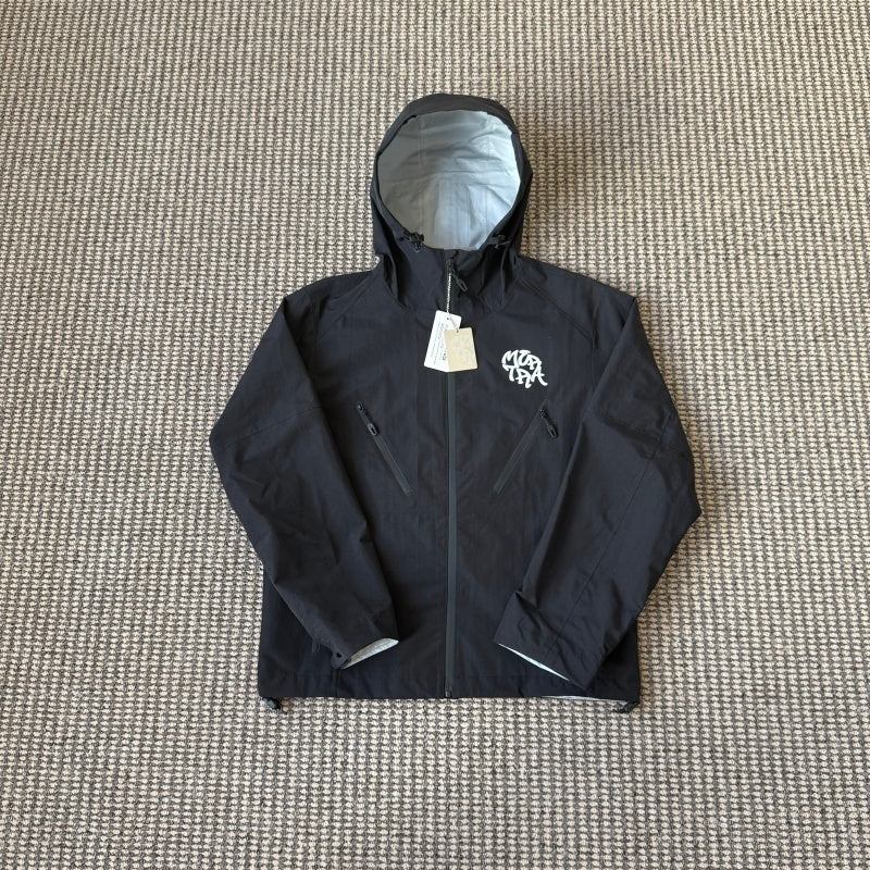 mertra - Monogram Shell Jacket (Black) - Water sensitive monogram pattern effect