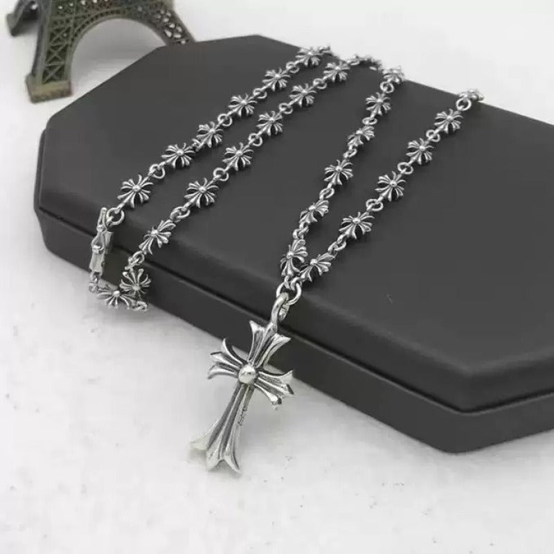 Chrome Hearts Silver Cross Necklace