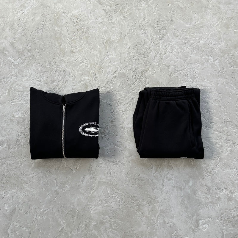 BBK ROYALE ZIP HOODIE/PANTS [BLACK] - Corteiz.RTW