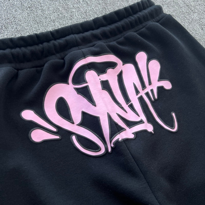 Syna World Syna Logo Tracksuit - Black (Pink Text)