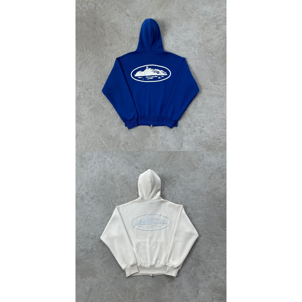 ISLAND PUFF PRINT ZIP HOODIE [GULLY GREY/BLACK/BABY BLUE/DARK BLUE/DARK GREEN/WASHED ROYAL/OFF WHITE] - Corteiz - Corteiz